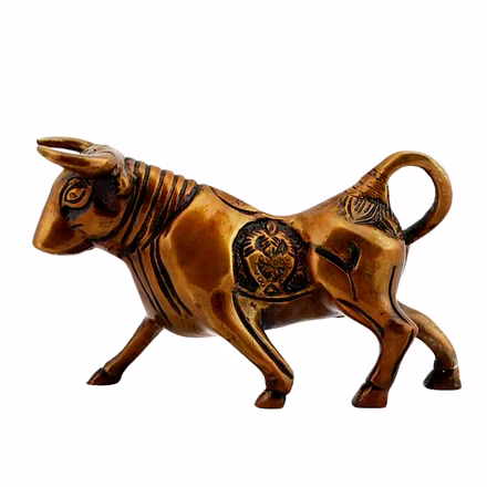 Brass Fighting Bull Sculpture&quot;-12318772