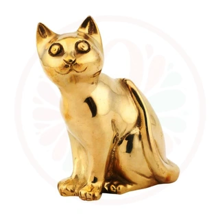 Radiant Brass Lucky Cat Figurine