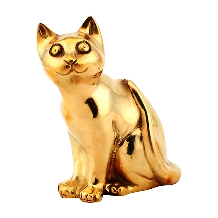 Radiant Brass Lucky Cat Figurine-12318788