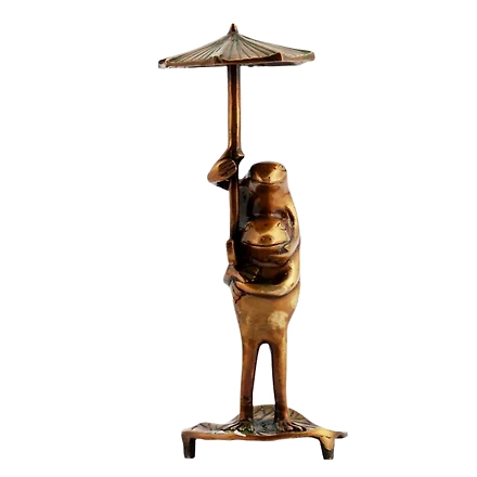 Whimsical Frog with Umbrella Sculpture-12318790