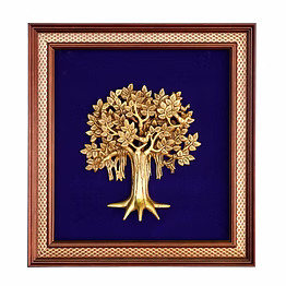wall hanging medium tree frame brass & resin for handicraft art pif-2633