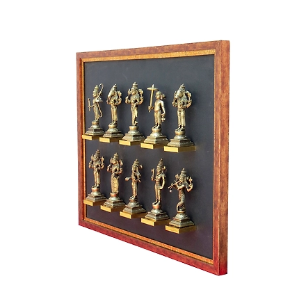 Dashavtar Vishnu Frame Brass &amp; Resin For Collectible Handicraft Art PIF-2640-1