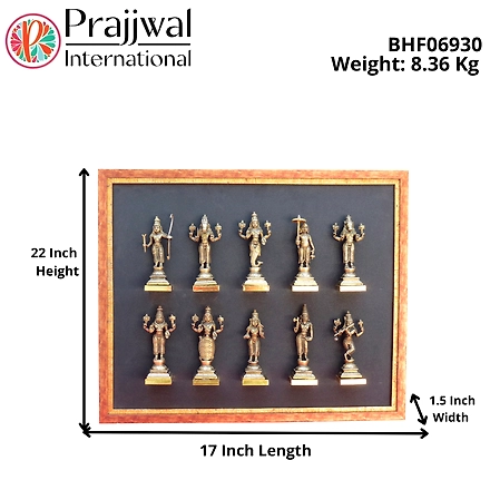 Dashavtar Vishnu Frame Brass &amp; Resin For Collectible Handicraft Art PIF-2640-4