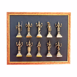 dashavtar vishnu frame brass & resin for collectible handicraft art pif-2640