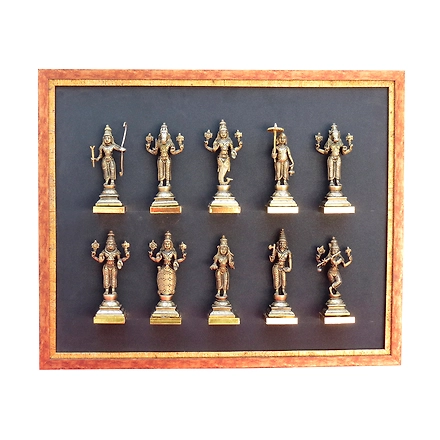 Dashavtar Vishnu Frame Brass &amp; Resin For Collectible Handicraft Art PIF-2640-12223732