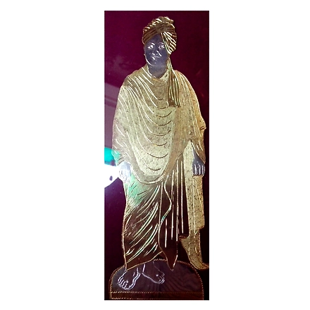 Fiber &amp; Glass Swami Vivekananda Photo Frame Brass For Collectible Handicraft Art PIF-2648-1