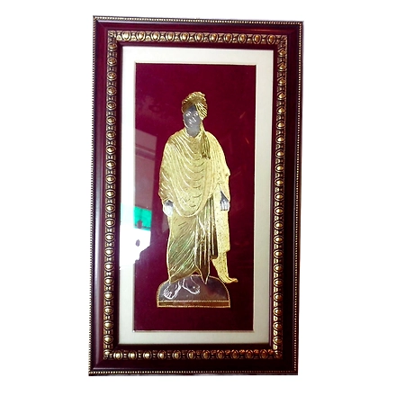 Fiber &amp; Glass Swami Vivekananda Photo Frame Brass For Collectible Handicraft Art PIF-2648-12223778