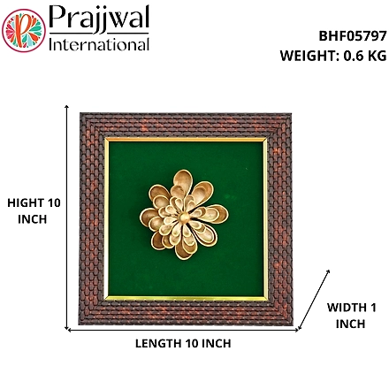 Flower Design Wall Hanging Frame Brass &amp; Resin For Handicraft Art PIF-2649-1