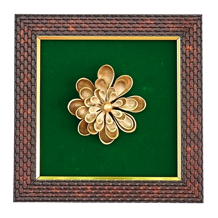 Flower Design Wall Hanging Frame Brass &amp; Resin For Handicraft Art PIF-2649-12223780