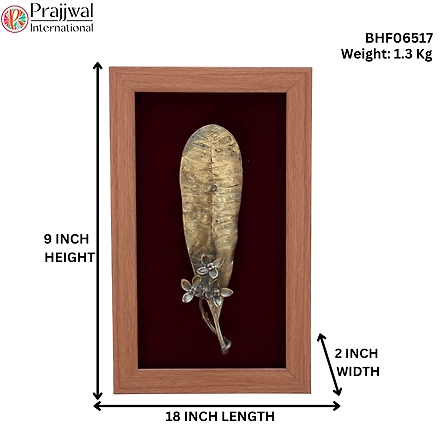 Flower Leaf Frame Brass &amp; Wooden For Collectible Handicraft Art PIF-2652-1