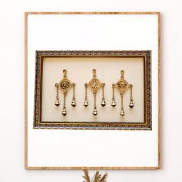 ganesh bell frame brass & resin for handicraft art pif-2655