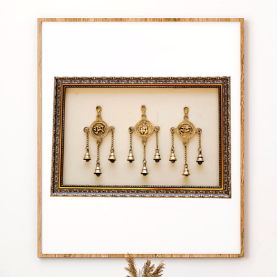 ganesh bell frame brass & resin for handicraft art pif-2655