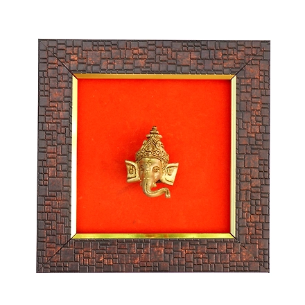 Ganesh Face Frame Brass &amp; Resin For Handicraft Art PIF-2658-12225256