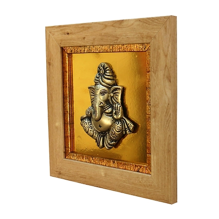 Ganesh Frame Brass &amp; Resin For Collectible Handicraft Art PIF-2659-2