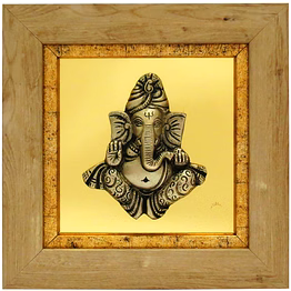 ganesh frame brass & resin for collectible handicraft art pif-2659