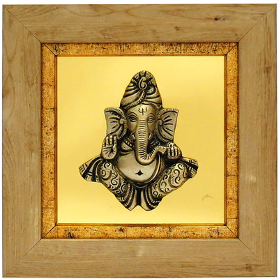 ganesh frame brass & resin for collectible handicraft art pif-2659
