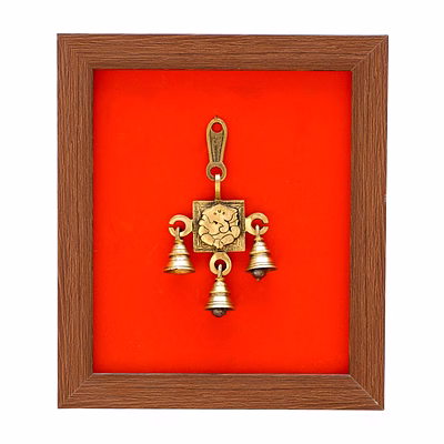 ganesha bell frame brass for collectible handicraft art pif-2663
