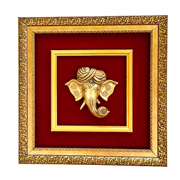 ganesha face hanging frame brass & resin for handicraft art pif-2664