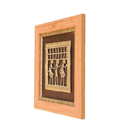 Indian Culture Square Bastar Art Frame Brass For Handicraft Art PIF-2666-1