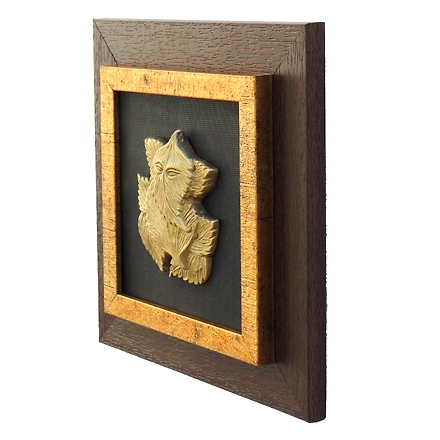 Leave Ganesha Wall Hanging Frame Brass &amp; Wooden PIF-2670-2