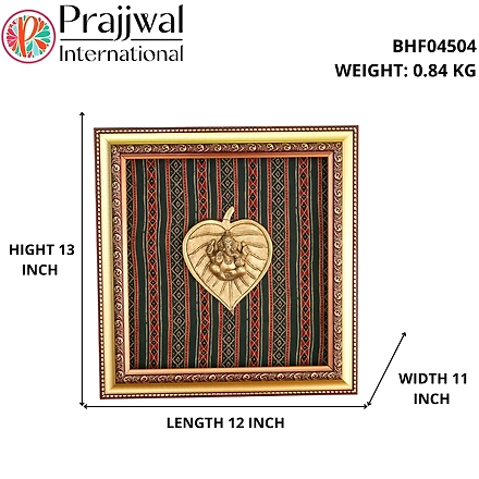 Pan Ganesh Wall Hanging Frame Brass &amp; Resin For Handicraft Art PIF-2676-1