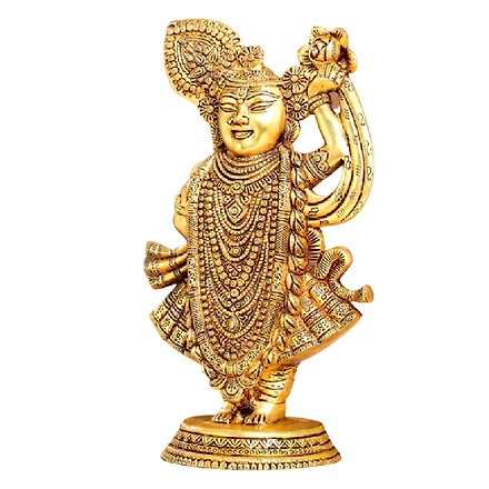 BRASS LORD SHRI NATH JI IDOL (13 INCH)-2
