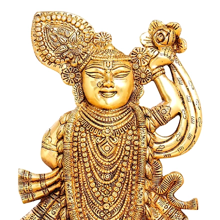 BRASS LORD SHRI NATH JI IDOL (13 INCH)-1
