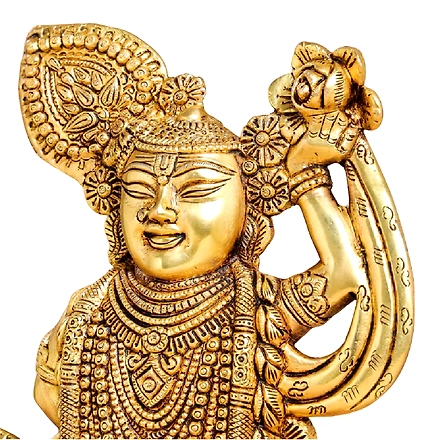 BRASS LORD SHRI NATH JI IDOL (13 INCH)-3