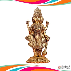 BRASS STANDING LORD VISHNU STATUE (17.5 INCH)