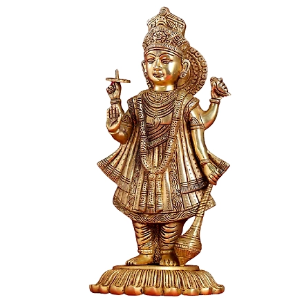 BRASS STANDING LORD VISHNU STATUE (17.5 INCH)-1