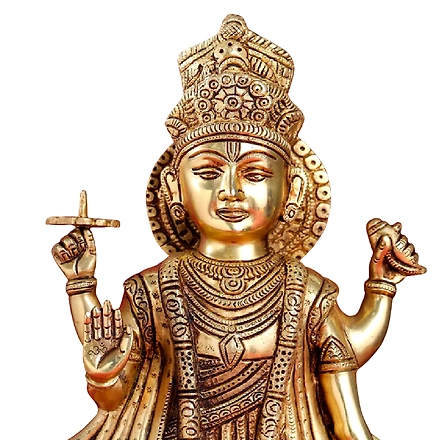 BRASS STANDING LORD VISHNU STATUE (17.5 INCH)-3