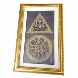 tribal frame brass for collectible handicraft art pif-2692