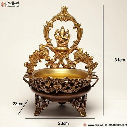 The brass ganesh urli-3