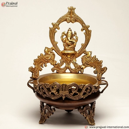 The brass ganesh urli-1