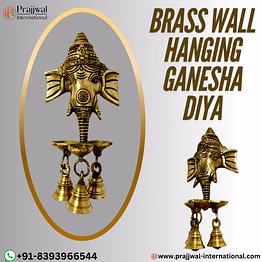 our brass wall hanging ganesha diya