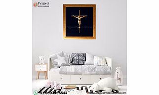 Brass Jesus Cross Wall Hanging Frame