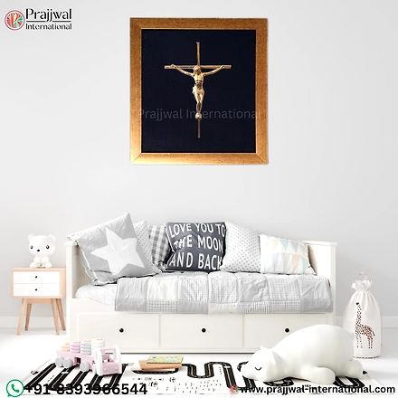 Brass Jesus Cross Wall Hanging Frame-12644989