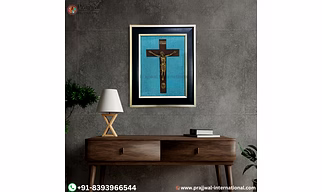 Elegant Brass Jesus Cross Wall Hanging