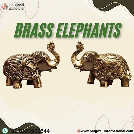 Brass Elephants Set of 2-12657073
