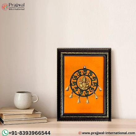 Brass Wall Hanging Frame – Om Ganesh with Bells-12657955