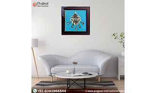 Brass Ganesh with Bell Wall Hanging Frame