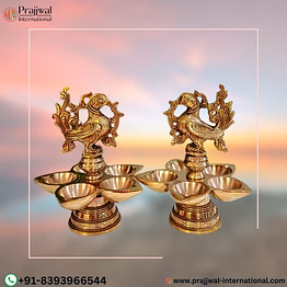 brass puja lamps