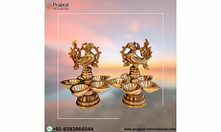 brass puja lamps