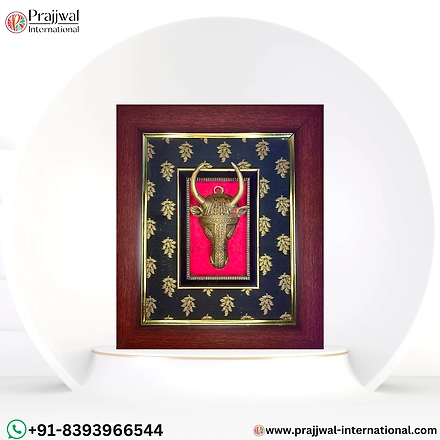 Brass Bull Face Wall Hanging Frame-12673147