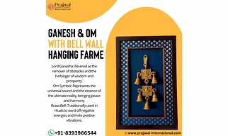 Ganesh & Om with Bell Wall Hanging Frame – Elevate Your Space with Divine Harmony