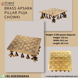 brass apsara pillar puja chowki