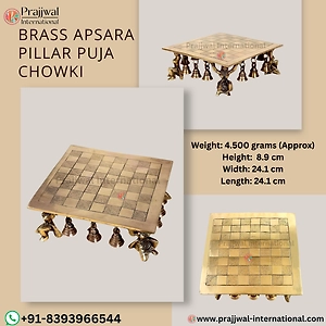 Brass Apsara Pillar Puja Chowki