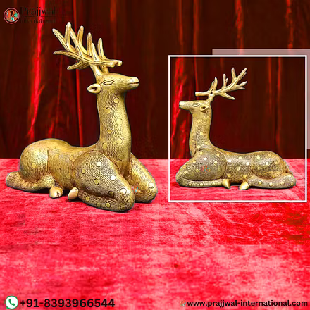 Brass Deer Statue-12724829