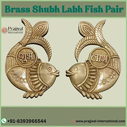 brass shubh labh fish pair