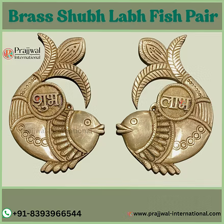 Brass Shubh Labh Fish Pair-12726269